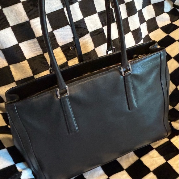 Other - RARE Vintage Coach Zip-Top Elegant Black Leather Shoulder Tote Bag 9426.